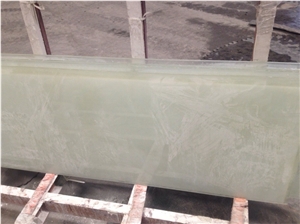 White Onyx with Glass Backing, Snow White Onyx
