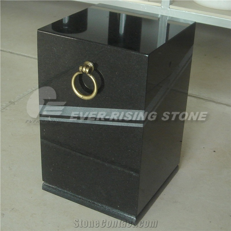 Black Granite Square Vase