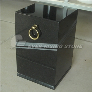 Black Granite Square Vase