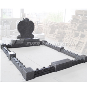 China Pink Granite Tombstones Rose Carving
