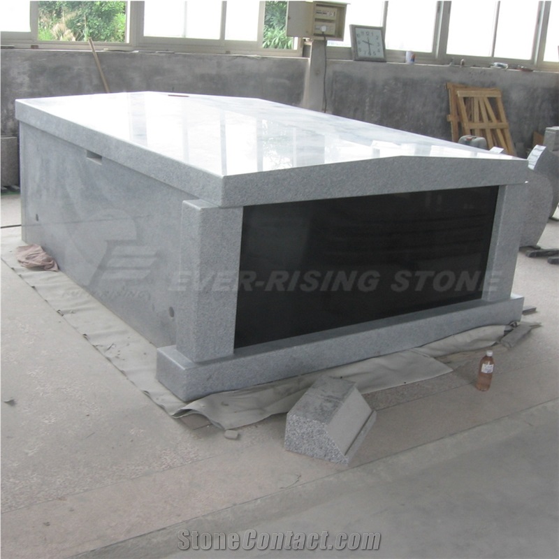 Double Crypts Mausoleums, Grey Granite Mausoleums