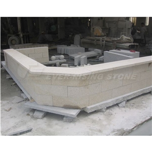 G682 Beige Granite Wall Stone Parapet