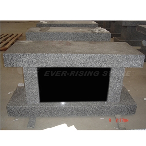 Granite Cremation Bench Columbarium, Grey Granite Columbarium