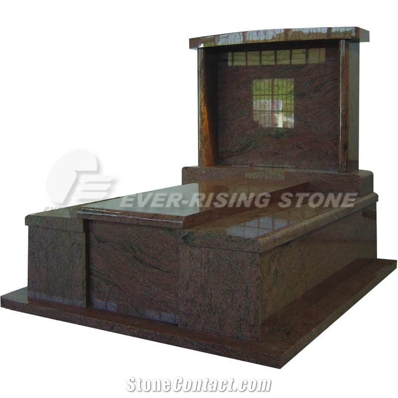 Granite Tombstone Multicolor Red