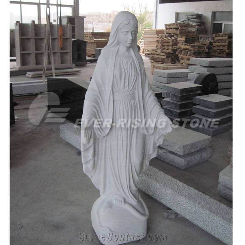 Jesus Statue, Carvings Of Our Lady, Suizhong Sesame White Granite Statue