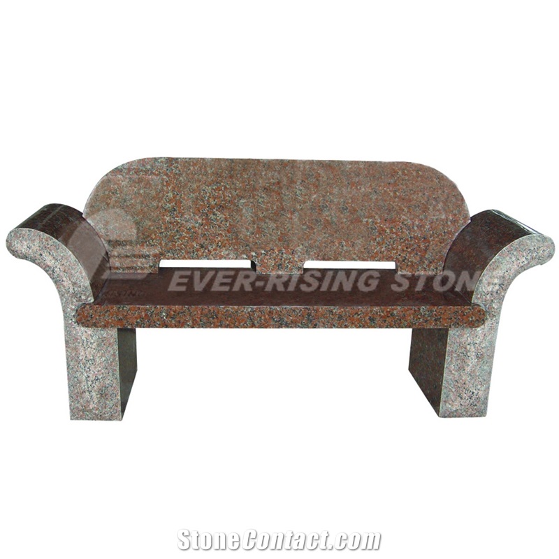 Maple Red Granite Memorial Bench