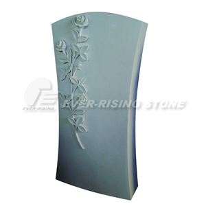 Turkish Limestone Monument /Tombstone Roses Carvin, Grey Limestone Tombstone