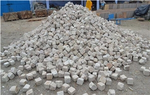 Mint Cobble Tumbled Stone, Tind Mint Tumbled Cubes, Mint White Sandstone Cube Stone & Pavers