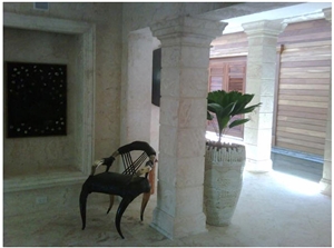 Dominician Coral Stone Column, Beige Palladium Coral Stone Column