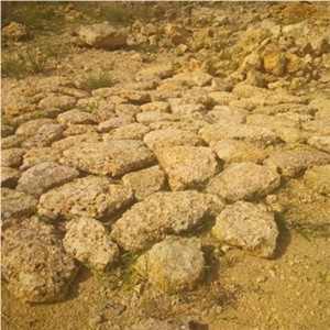 Irregular Aged Limestone Garden Retaining Wall, San Cristobal Reddish Beige Limestone Retaining Wall