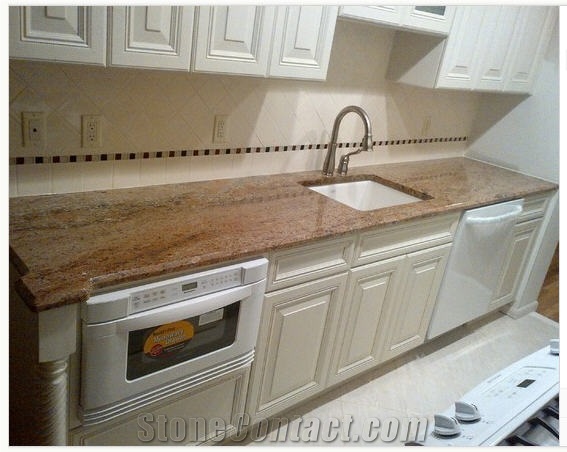 Granite Countertop Designed by Fiorano Tile, Sivakasi Pink Granite Countertop