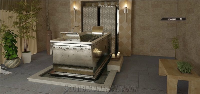 Classic Beige Cream Travertine Wall and Floor Tile, Classic Beige Travertine Bath Design
