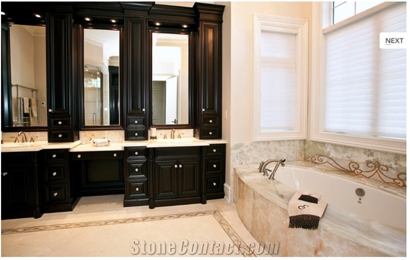 Curved Onyx Jaccuzi Top, Bathroom Design, Honey Yellow Onyx Bathroom Design