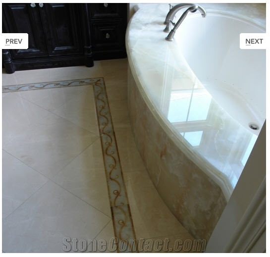 Curved Onyx Jaccuzi Top, Bathroom Design, Honey Yellow Onyx Bathroom Design