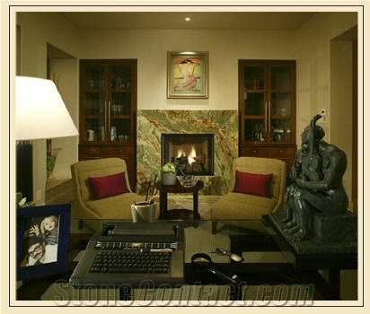 Onice Verde Scuro Green Onyx Fireplace Surround