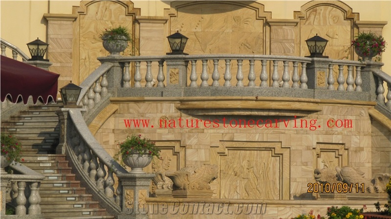 Balustrade Railings, Grey Sandstone Balustrade