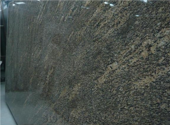 Giallo California Granite Slab, Brazil Brown Granite