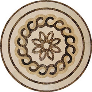 Botticino Stone Medallion, Botticino Classico Beige Marble Medallion Botticino Stone Medallion, Botticino Classico Beige Marble Medallion
