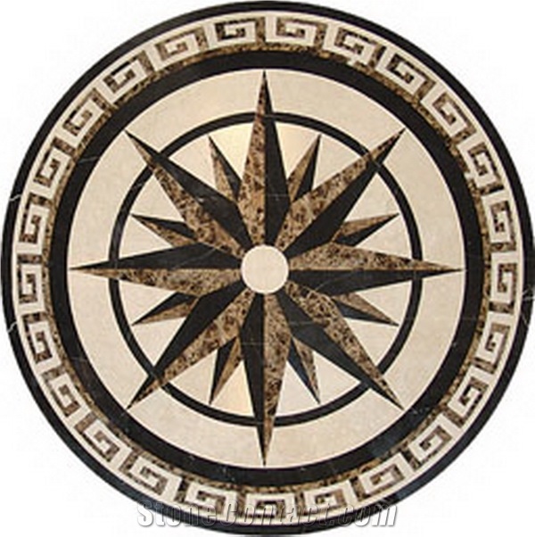Dark Emperador Brown Marble Medallion