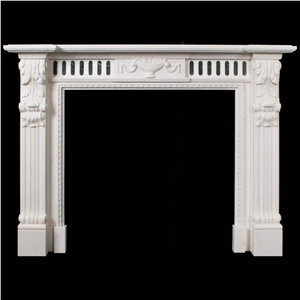 Hunan White Natural Stone Fireplace Hearth, Hunan White Marble Fireplace Hearth