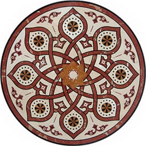 Red Floor Medallion, Medallion Design, Rosa Verona Red Marble Floor Medallion