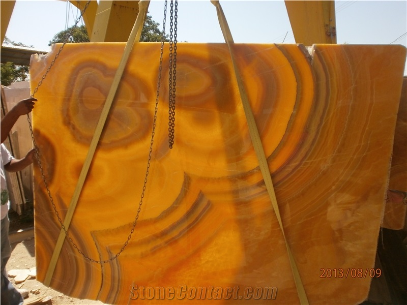 Orange Onyx Slabs, Mexico Yellow Onyx