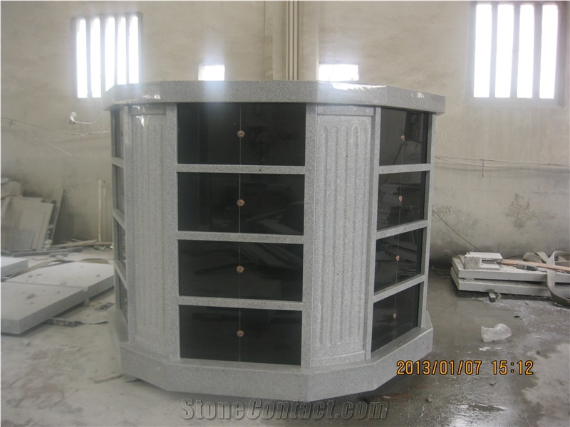 48/72/96Niches Cremation Columbarium, Grey Granite Cremation Columbarium
