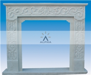 Carved Marble Fireplace Mantel, Han Jade White Marble Fireplace Mantel Carved Marble Fireplace Mantel, Han Jade White Marble Fireplace Mantel