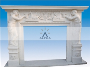 Carved Stone Fireplace Mantel, Beijing White Marble Fireplace Mantel Carved Stone Fireplace Mantel, Beijing White Marble Fireplace Mantel