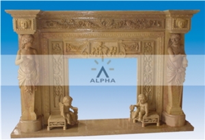Sinai Pearl Limestone Fireplace Mantel,Egypt Beige Limestone