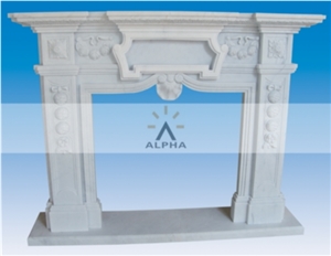 Decorative Stone Fireplace Mantels, Beijing White Marble Fireplace Mantels