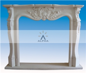Dynasty White Marble Fireplace Mantel