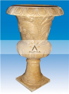 Italian Style Garden Flowerpot, Henan Yellow Marble Pot