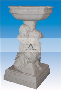 Marble Statue Flowerpot, Beijing Masha White Marble Pot