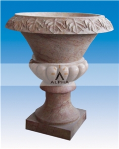 Marble Vase, Red Marble Flower Pot Marble Vase, Red Marble Flower Pot