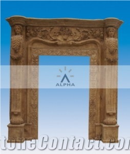 Natural Marble Door Frame With Handmade, Yellow Marble Door Frame