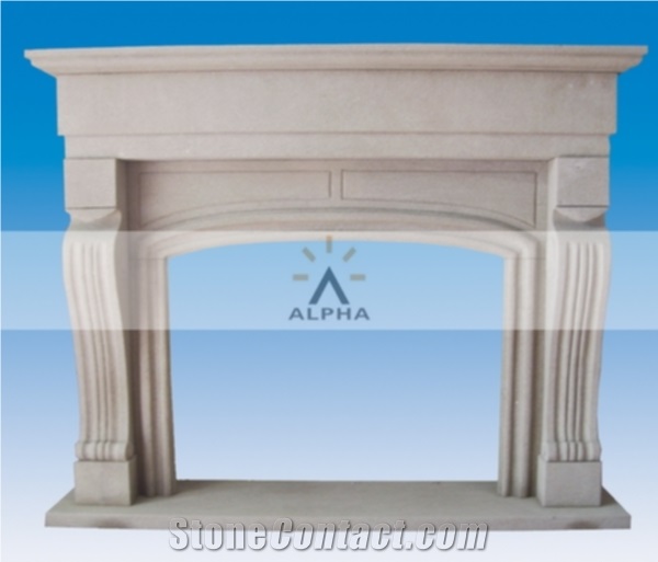 Yellow Sandstone Fireplace Mantel
