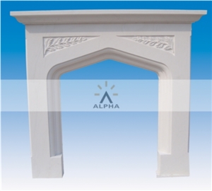 Solid White Marble Fireplace, Beijing White Marble Fireplace