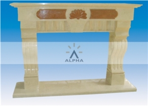 Stone Fireplace Surrounds, Yellow Marble Fireplace Surrounds
