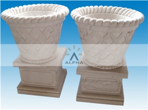 Beijing Masha White Marble Planter