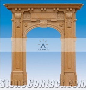 Yellow Sandstone Door Frame Sculpture