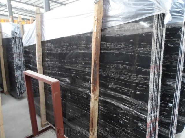 Silver Dragon Marble Slabs, China Black Marble