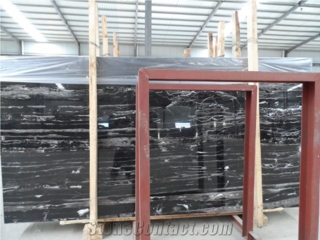 Silver Dragon Marble Slabs, China Black Marble