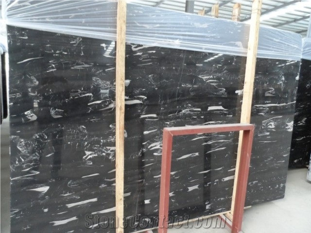 Silver Dragon Marble Slabs, China Black Marble
