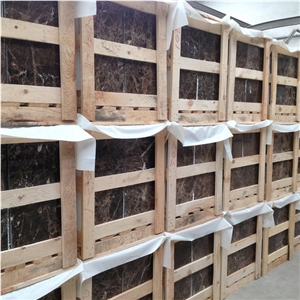 Marron Imperial Tiles, Dark Emperador Marble