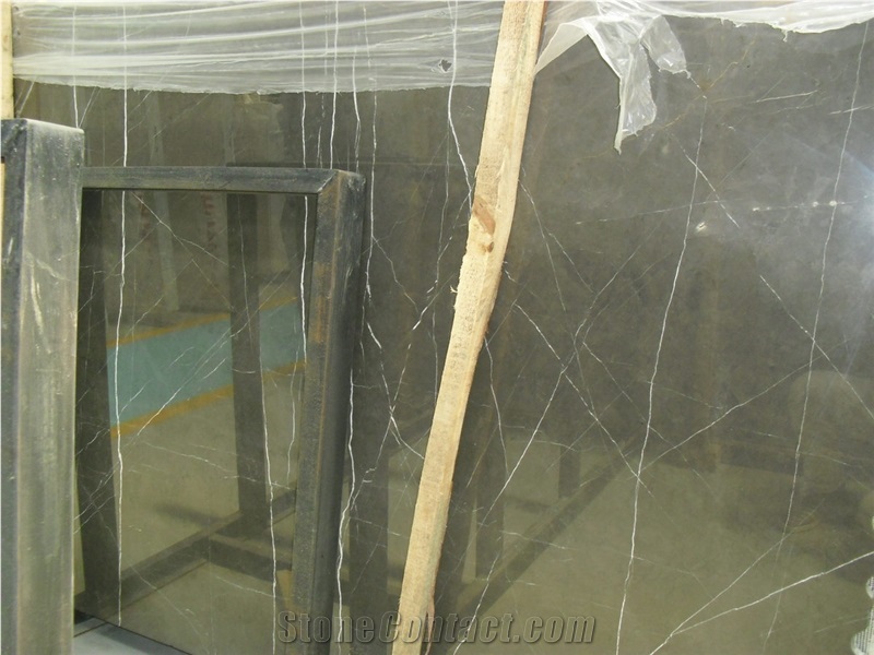 Pietra Gray Marble Slabs, Iran Grey Marble