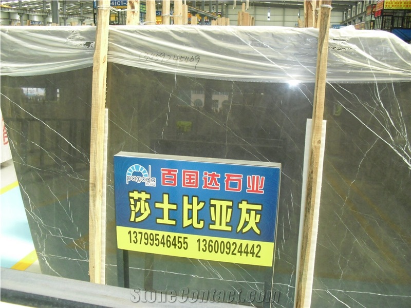 Pietra Gray Marble Slabs, Iran Grey Marble