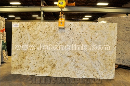 Colonial Cream, Brushed Granite Slab
