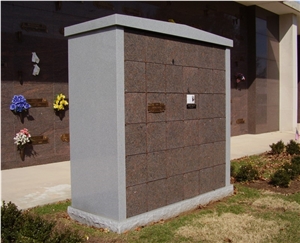Columbarium Niche, Memorial Niche, Red Granite Mausoleum, Columbarium