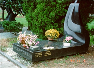 Absolute Black Granite Tombstone, Nero Assoluto Black Granite Tombstone